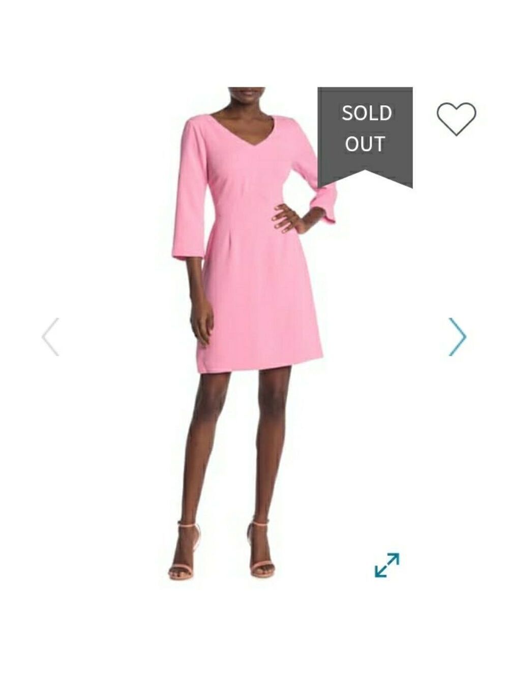 Trina Turk V-neck Noteworthy Dress Pink Size Small